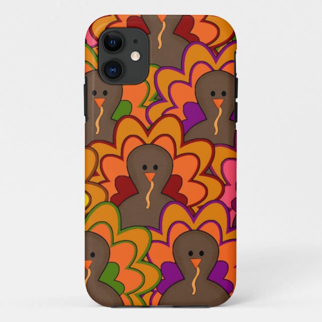 Fun Colorful Thanksgiving Turkeys Case-Mate iPhone Hülle (Rückseite)