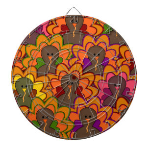 Fun Colorful Thanksgiving Turkeys Dartscheibe