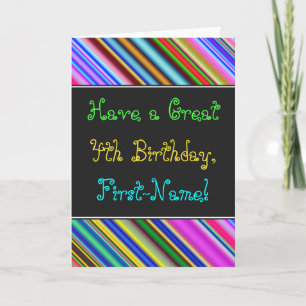 Fun, Colorful, Whimsical 4th Birthday Card Karte
