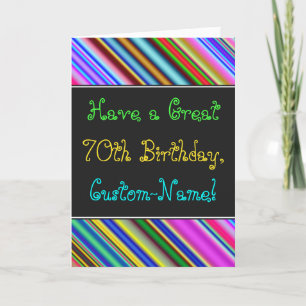 Fun, Colorful, Whimsical 70th Birthday Card Karte