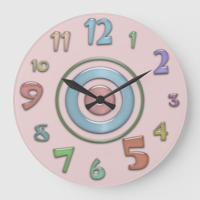 Fun Colors Wall Clock Große Wanduhr (Vorderseite)