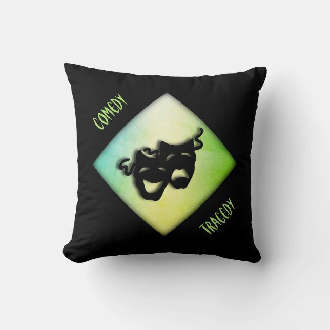 Fun Comedy und die Masken des Tragedy Theaters Kissen (Vorderseite)