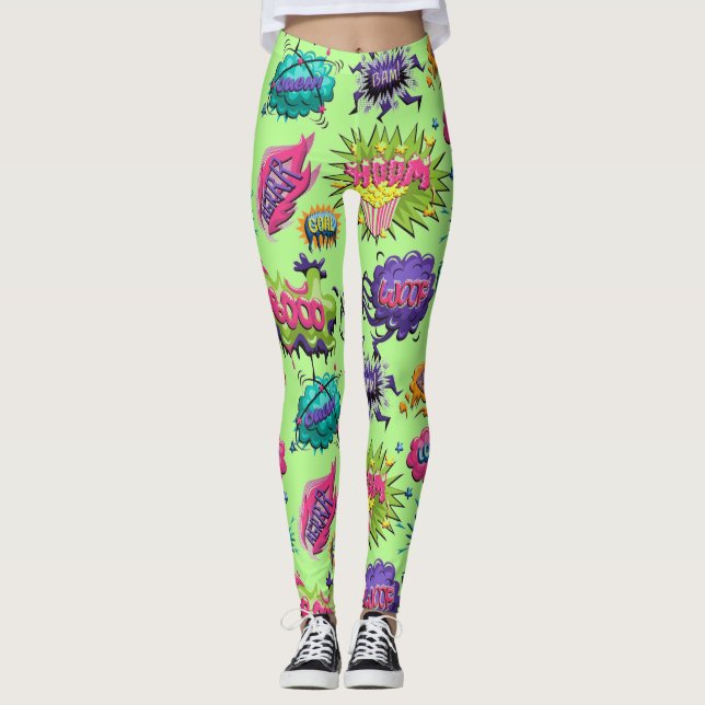 Fun-Comic-Blasen Leggings (Vorderseite)