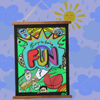 Fun Comic Illustration of Togetherness Hanging Ges