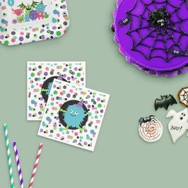 Fun Confetti Monster Mash Geburtstagsparty Serviette
