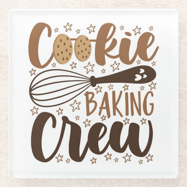 Fun Cookie Baking Crew Design Glasuntersetzer (Vorderseite)