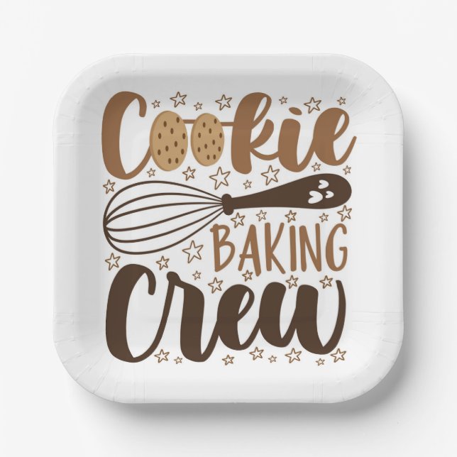 Fun Cookie Baking Crew Design Pappteller (Vorderseite)