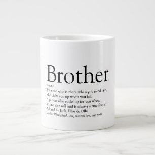 Fun Cool Black and White Best Brother Definition Jumbo-Tasse