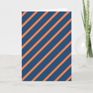 Fun Cool Blue und Orange Diagonal Streifen Karte