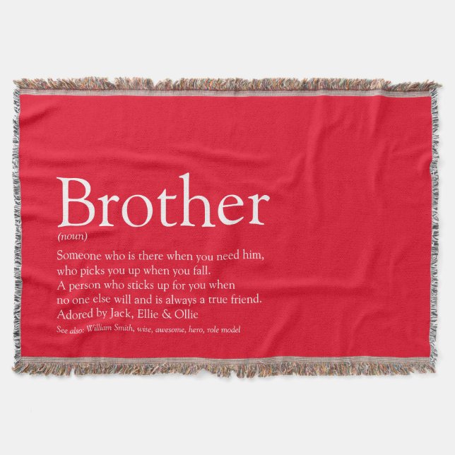 Fun Cool Brother Definition Modern Red Decke (Vorderseite)