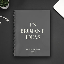 Fun Cool Gray Individuelle Name Brilliant Ideenpla Notizbuch