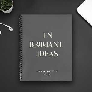Fun Cool Gray Individuelle Name Brilliant Ideenpla Notizbuch