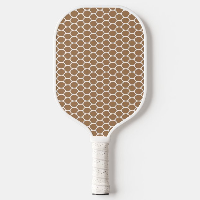 Fun Cool Mocha White Oval Honeycomb Muster Pickleball Schläger (Vorderseite)