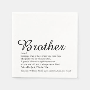 Fun Cool Modern Best Ever Brother Definition Serviette