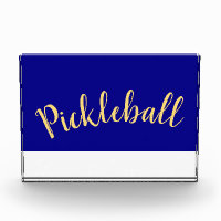 Fun Cool Royal Blue White Base Pickleball Script