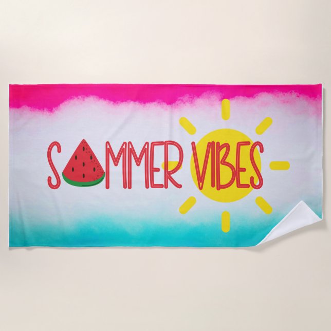 Fun Cool Summer Vibes Summer Strandtuch (Vorderseite)