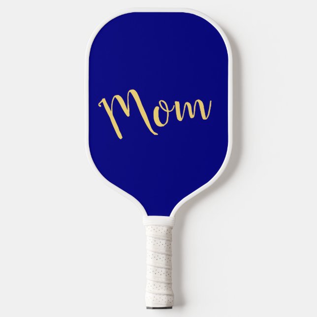 Fun Cool Vibrant Elegant Royal Blue "Mama" Script Pickleball Schläger (Vorderseite)
