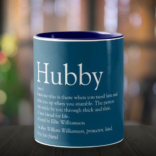 Fun Coole Hubby Definition Zitat blau Zweifarbige Tasse