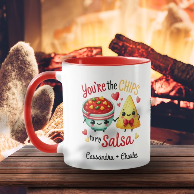 Fun Couple - Gepasste "Chips zu My Salsa" Tasse (Fun Couple Customized "Chips to My Salsa" Mug)
