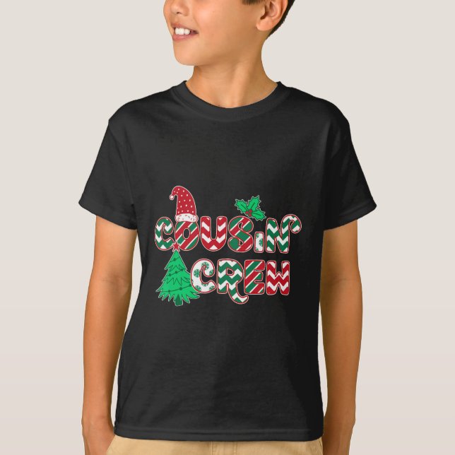 Fun Cousin Crew Weihnachten T-Shirt (Vorderseite)
