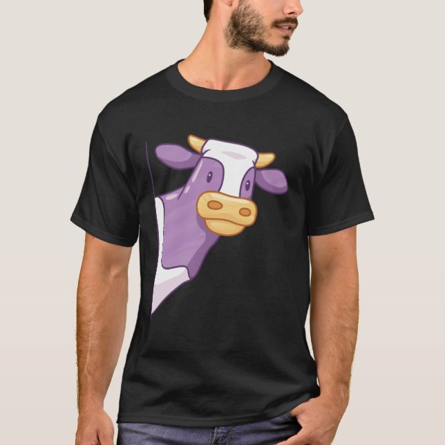 Fun cow as a fun cow motif for farmers and farmers T-Shirt (Vorderseite)