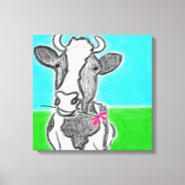 Fun Cow Design Art Leinwanddruck (Vorderseite)