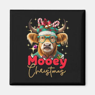 Fun Cow Mooey Christmas Scottish Family Group Magnet