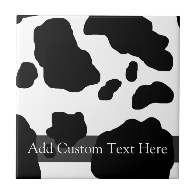 Fun Cow Print Personalisiert Fliese (Vorderseite)