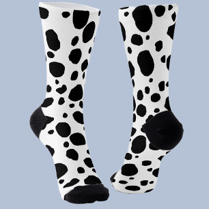 Fun Cow Print Western Spots Muster Schwarz-weiß Socken