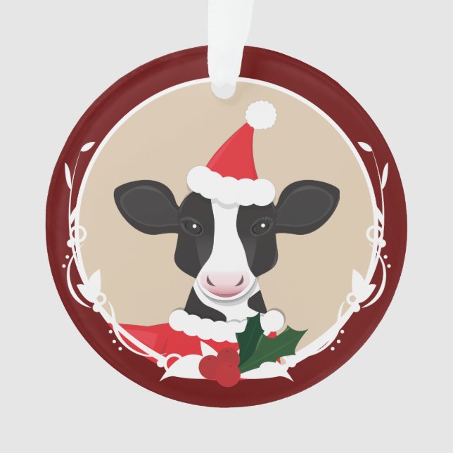 Fun Cow Weihnachten Ornament (Vorderseite)