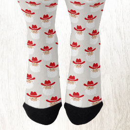 Fun Cowboy Santa Claus Western Christmas Socken