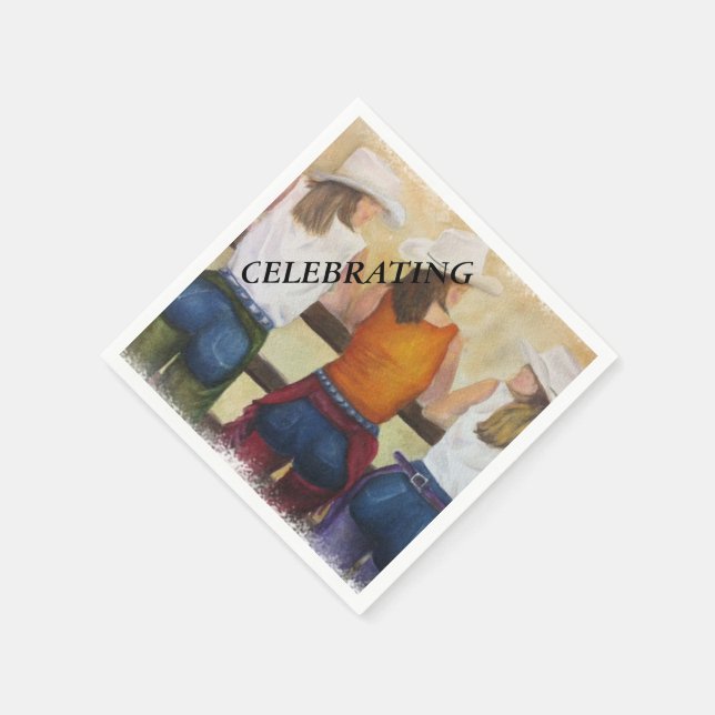 FUN COWGIRLS PAPIERS NAPKINS SERVIETTE (Ecke)