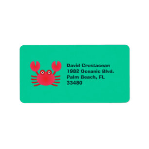 Fun Crab Adressaufkleber
