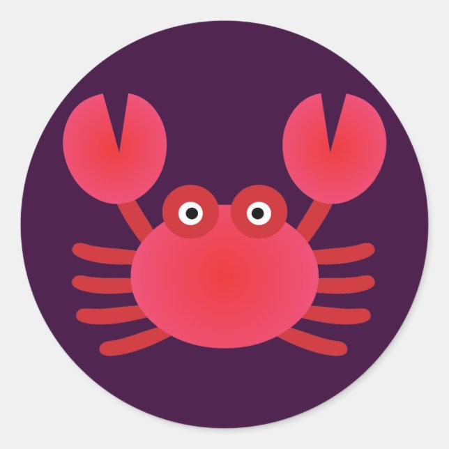 Fun Crab Runder Aufkleber (Vorderseite)