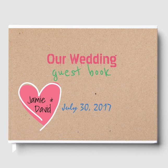 Fun Craft Paper Look Wedding Gästebuch (Vorderseite)
