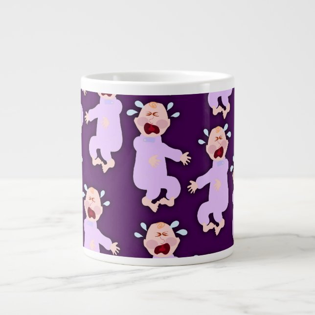 Fun Cranky Crybaby Characters Cartoon Art Jumbo-Tasse (Vorderseite)