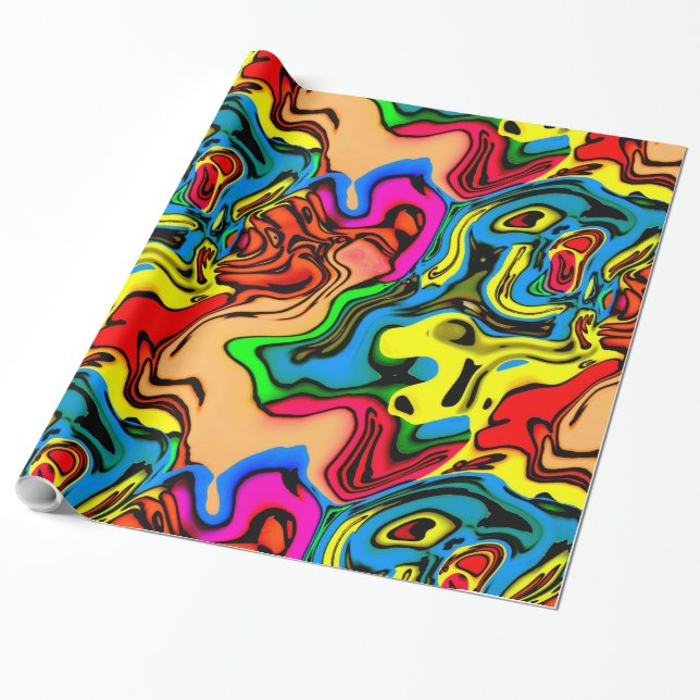 Fun Crazy Colors Wrapping Paper Geschenkpapier (Ungerollt)