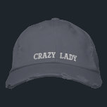 Fun Crazy Lady Zitat Rustic Scotland Blue Vintag Bestickte Baseballkappe<br><div class="desc">Personalisierte Crazy Lady blauen Vintagen Baseballkappe. Eine coole Geburtstagsgeschenkidee.</div>