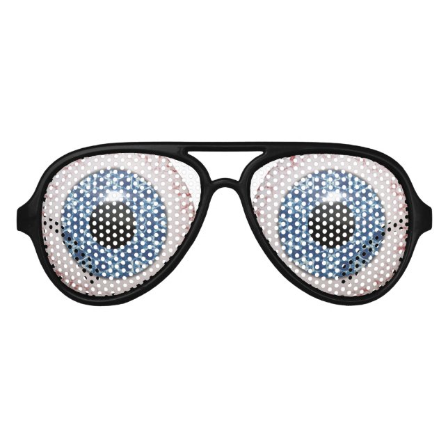 Fun Creepy Blue Eyeball Design Partybrille (Vorderseite)