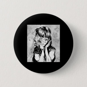 Fun Creepy Horror Manga Anime Eyes Halloween Button