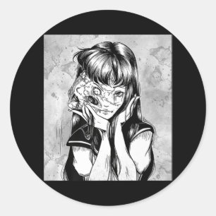 Fun Creepy Horror Manga Anime Eyes Halloween Runder Aufkleber