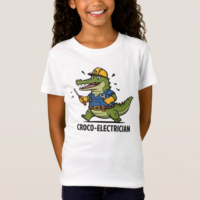 Fun Croco-Electrician Service T-Shirt (Vorderseite)