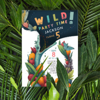 Fun Crocodile Alligator Dino Tropisches Wildes Par Einladung