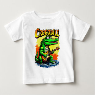 Fun Crocodile T - Shirt: Gitarrenspiel Grafik Baby T-shirt