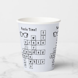Fun Crossword Puzzle, Black Eyeglass Frames Pappbecher