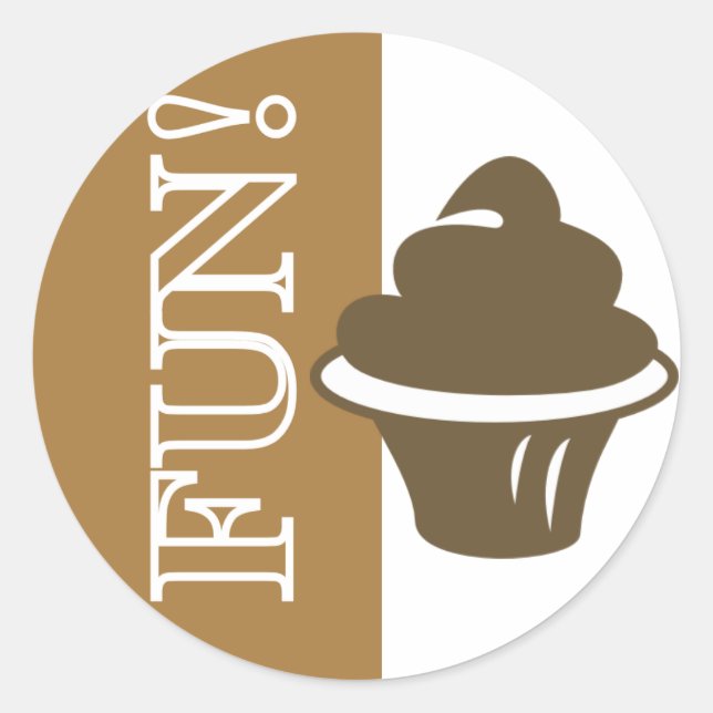 Fun Cupcake Runder Aufkleber (Vorderseite)