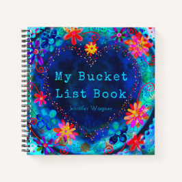 Fun Custom Blue Heart My Bucket List Book Notizbuch