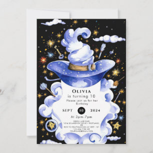 Fun Custom Broom Wizard Geburtstag Einladung