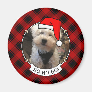 Fun Custom Christmas Red & Black Kariert Foto Fram Magnet