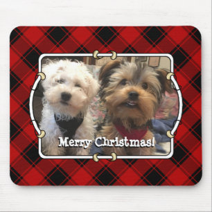 Fun Custom Christmas Red & Black Kariert Foto Fram Mousepad